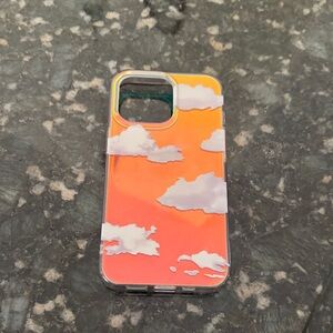 Cloudy Sky Phone Case - Orange and White
